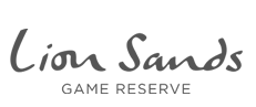 a logo for lion sands game reserve on a white background .